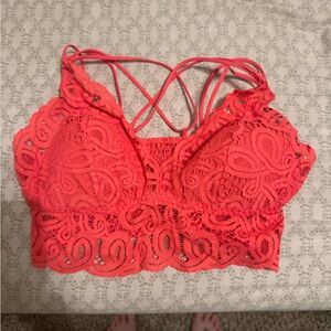 PINK Victoria's Secret Coral Lace Bralette